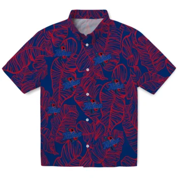 tulsa golden hurricane leaf outline blue hawaiian shirts best selling
