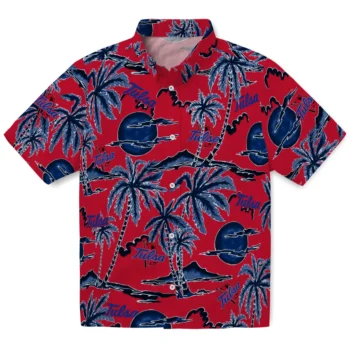 tulsa golden hurricane palm sunset hawaiian shirts best selling