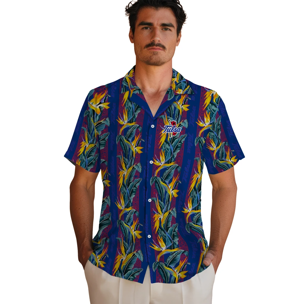 Tulsa Golden Hurricane Hawaiian Shirt - Paradise Vines tulsa golden hurricane paradise vines blue hawaiian shirts fashion forward