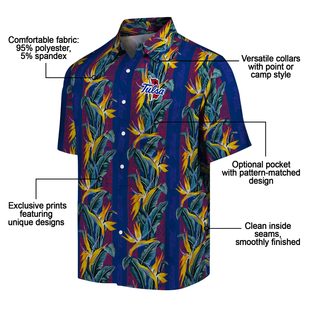 Tulsa Golden Hurricane Hawaiian Shirt - Paradise Vines tulsa golden hurricane paradise vines blue hawaiian shirts new arrival