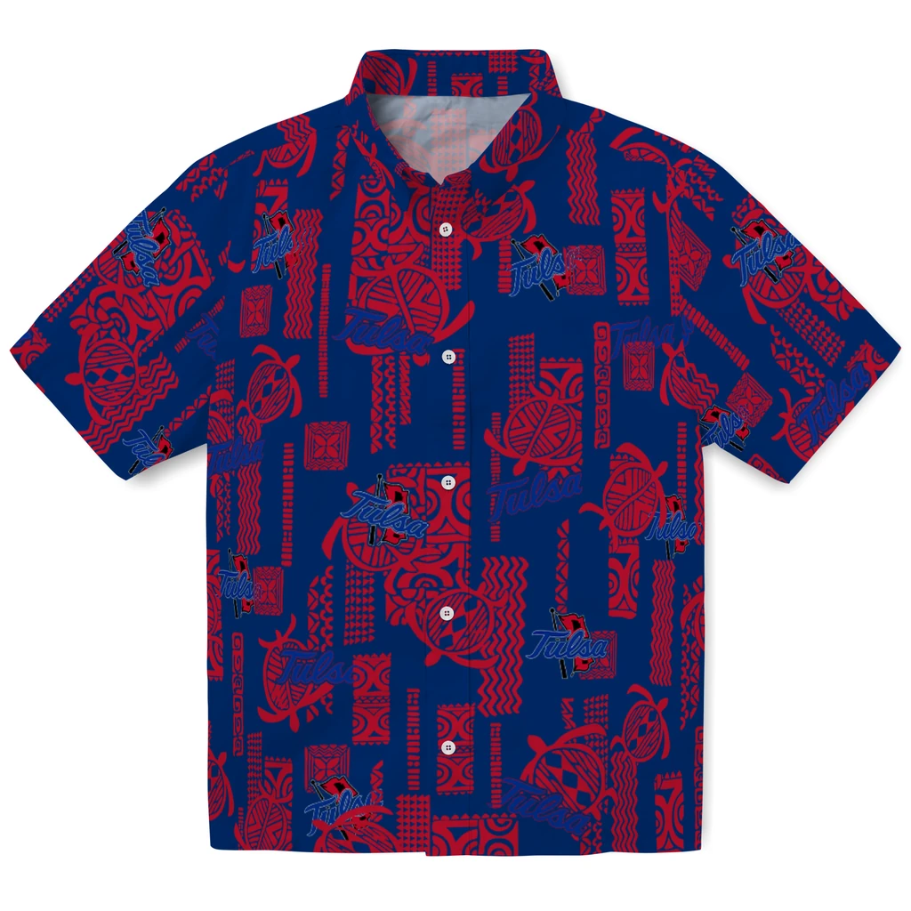 Tulsa Golden Hurricane Hawaiian Shirt - Turtle Lines tulsa golden hurricane turtle lines blue hawaiian shirts best selling
