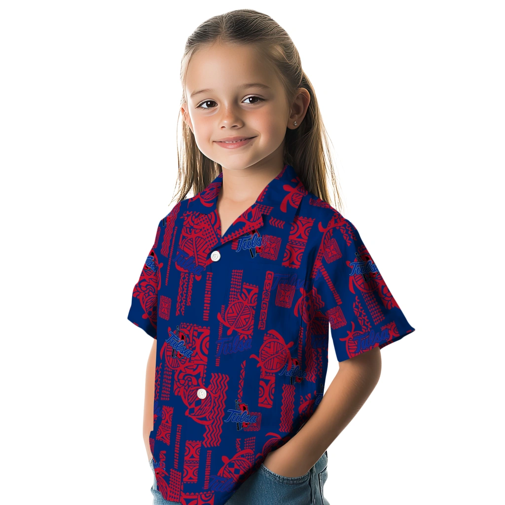 Tulsa Golden Hurricane Hawaiian Shirt - Turtle Lines tulsa golden hurricane turtle lines blue hawaiian shirts premium grade