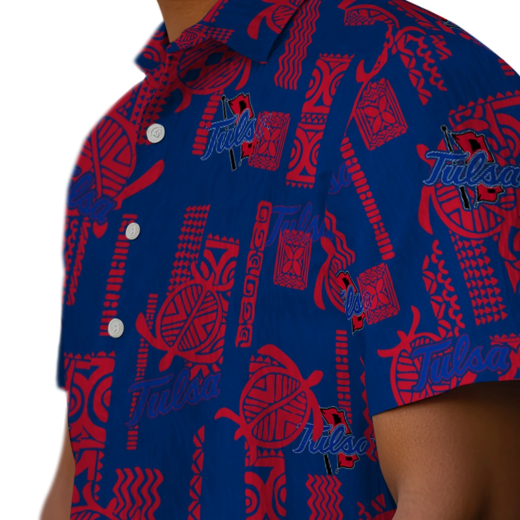 Tulsa Golden Hurricane Hawaiian Shirt - Turtle Lines tulsa golden hurricane turtle lines blue hawaiian shirts trendy