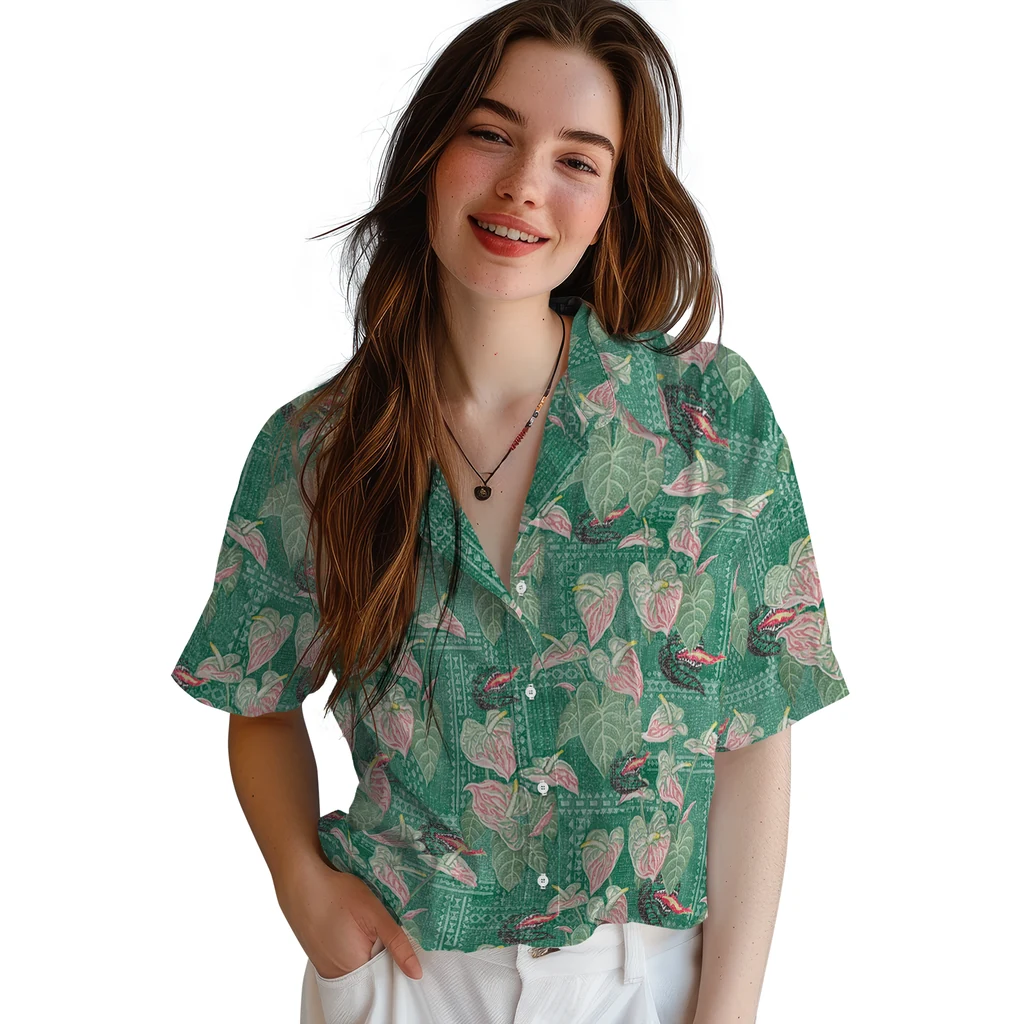 UAB Blazers Hawaiian Shirt - Anthurium Overlay uab blazers anthurium overlay green hawaiian shirts latest model