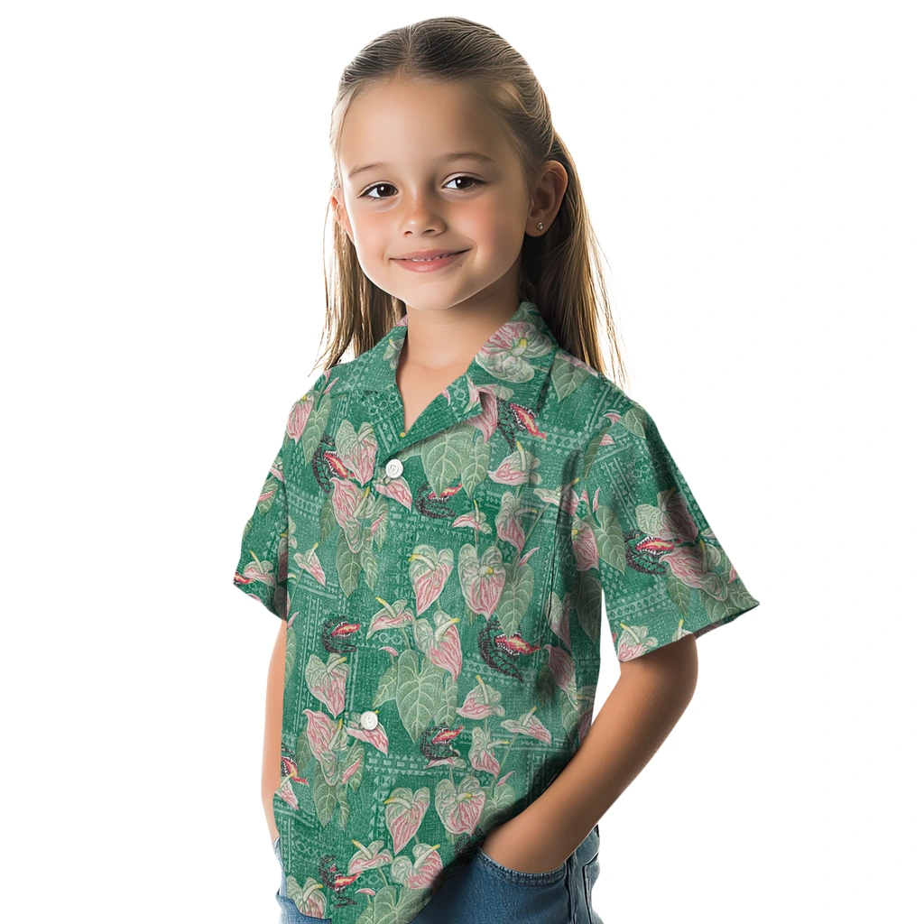 UAB Blazers Hawaiian Shirt - Anthurium Overlay uab blazers anthurium overlay green hawaiian shirts premium grade
