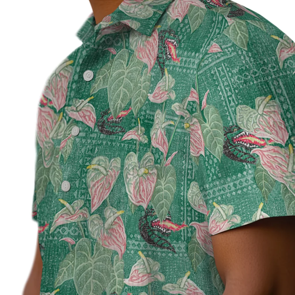 UAB Blazers Hawaiian Shirt - Anthurium Overlay uab blazers anthurium overlay green hawaiian shirts trendy