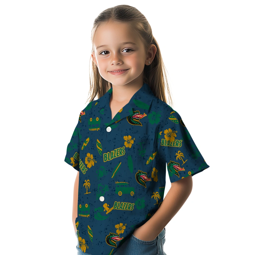 UAB Blazers Hawaiian Shirt - Beach Vibe uab blazers beach vibe navy hawaiian shirts premium grade