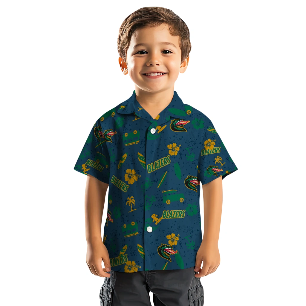 UAB Blazers Hawaiian Shirt - Beach Vibe uab blazers beach vibe navy hawaiian shirts top rated