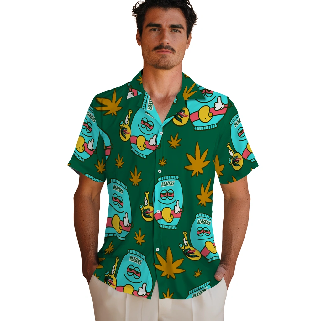 UAB Blazers Hawaiian Shirt - Chill Vibe uab blazers bong smile green hawaiian shirts fashion forward