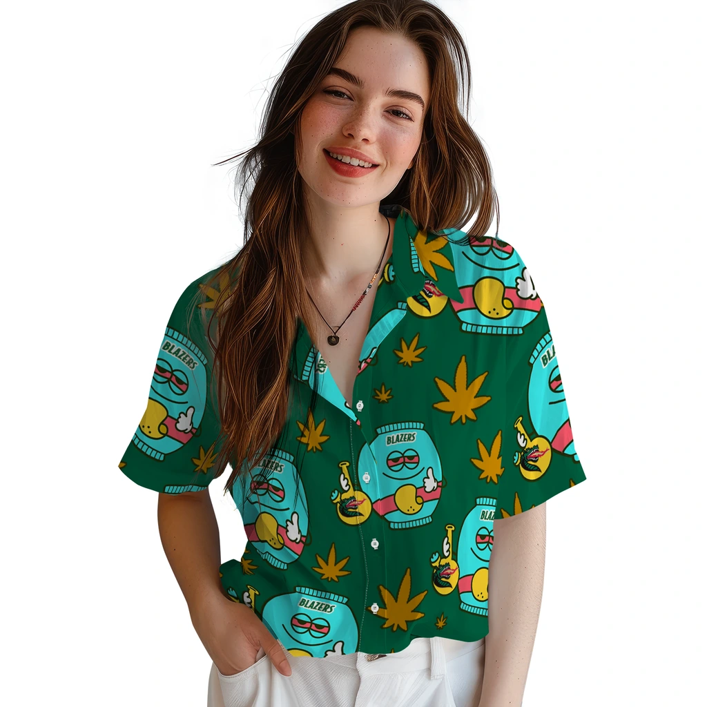 UAB Blazers Hawaiian Shirt - Chill Vibe uab blazers bong smile green hawaiian shirts latest model