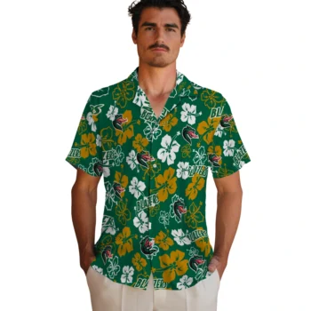 uab blazers hibiscus bloom green hawaiian shirts fashion forward