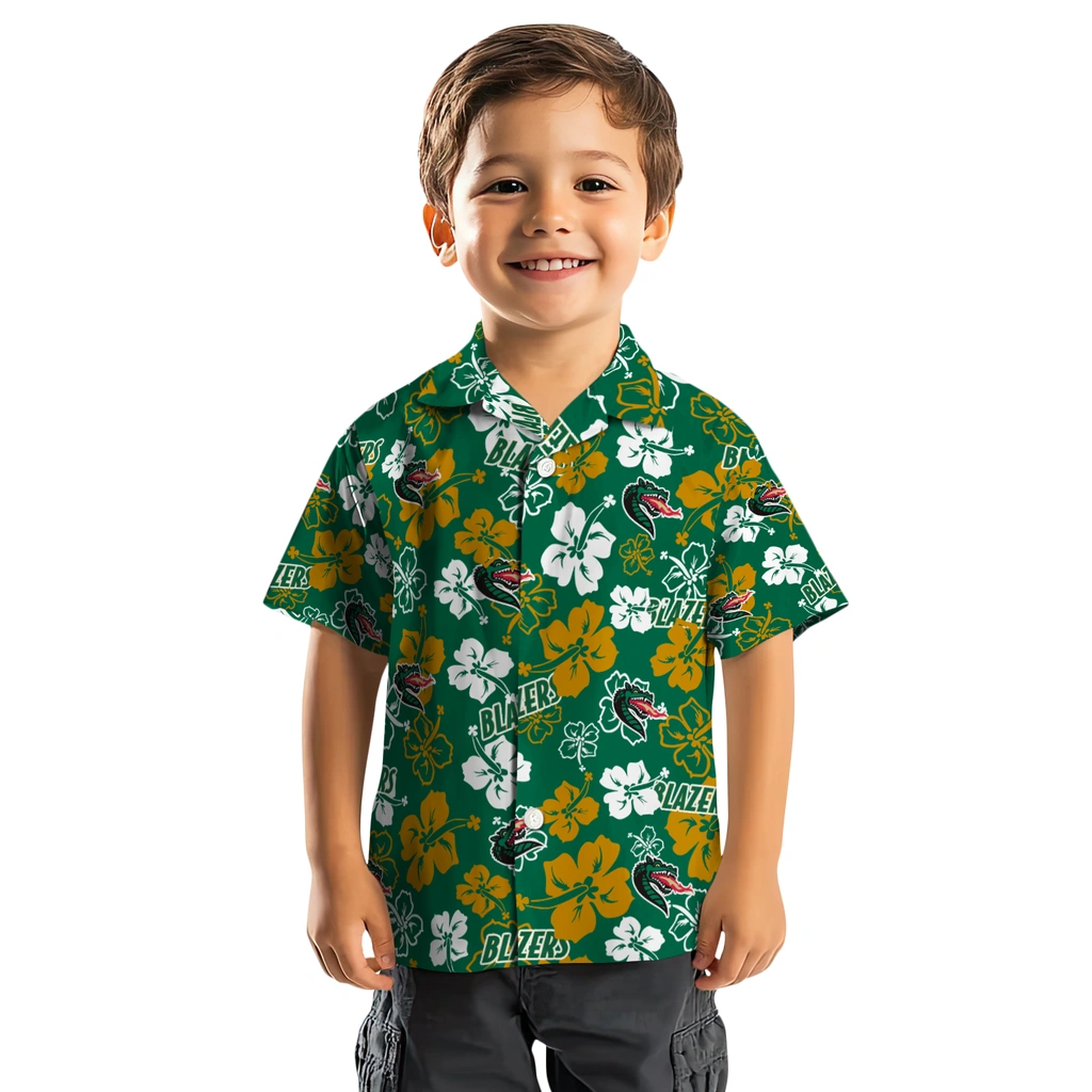 UAB Blazers Hawaiian Shirt - Hibiscus Flower Design uab blazers hibiscus bloom green hawaiian shirts top rated