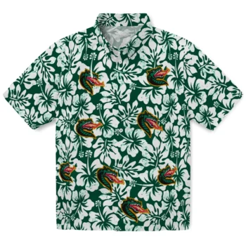 uab blazers hibiscus motif green white hawaiian shirts best selling
