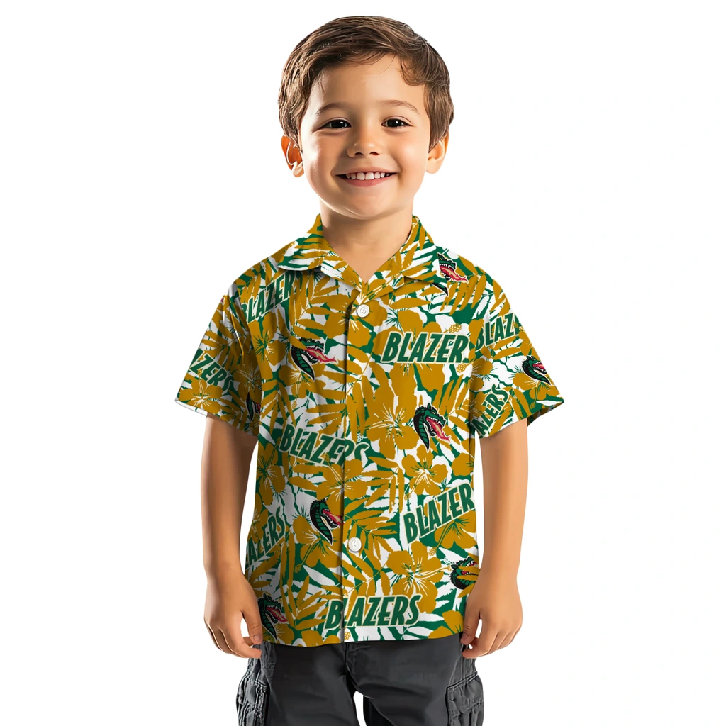 UAB Blazers Hawaiian Shirt - Hibiscus Overlay uab blazers hibiscus overlay hawaiian shirts top rated