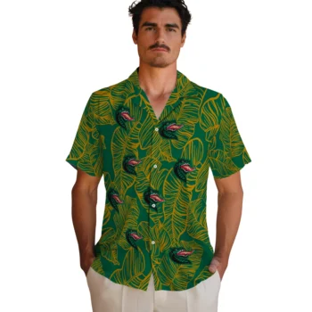 uab blazers leaf outline green hawaiian shirts fashion forward