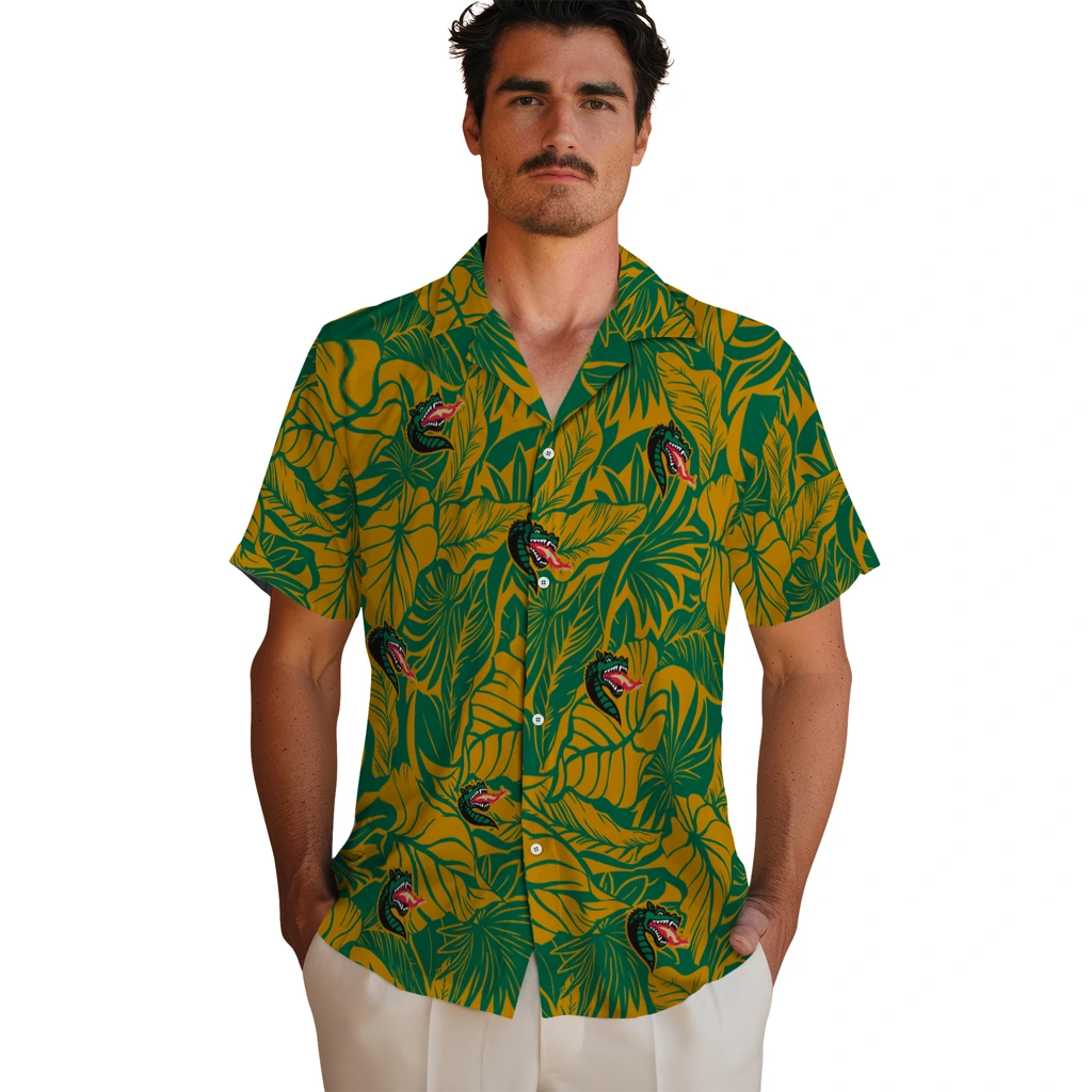UAB Blazers Hawaiian Shirt - Monstera Layer uab blazers monstera layer green hawaiian shirts fashion forward