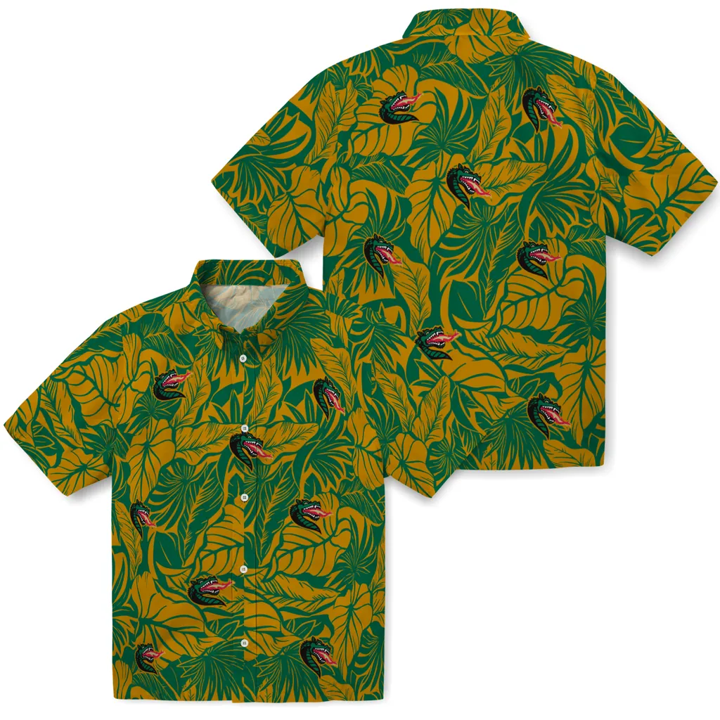 UAB Blazers Hawaiian Shirt - Monstera Layer uab blazers monstera layer green hawaiian shirts high quality