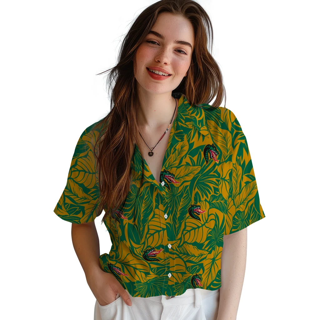 UAB Blazers Hawaiian Shirt - Monstera Layer uab blazers monstera layer green hawaiian shirts latest model