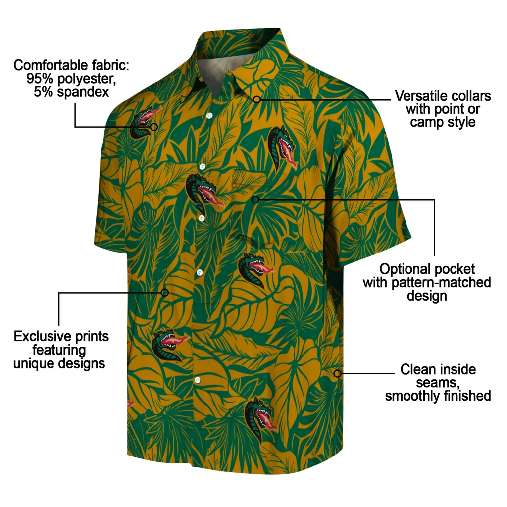 UAB Blazers Hawaiian Shirt - Monstera Layer uab blazers monstera layer green hawaiian shirts new arrival