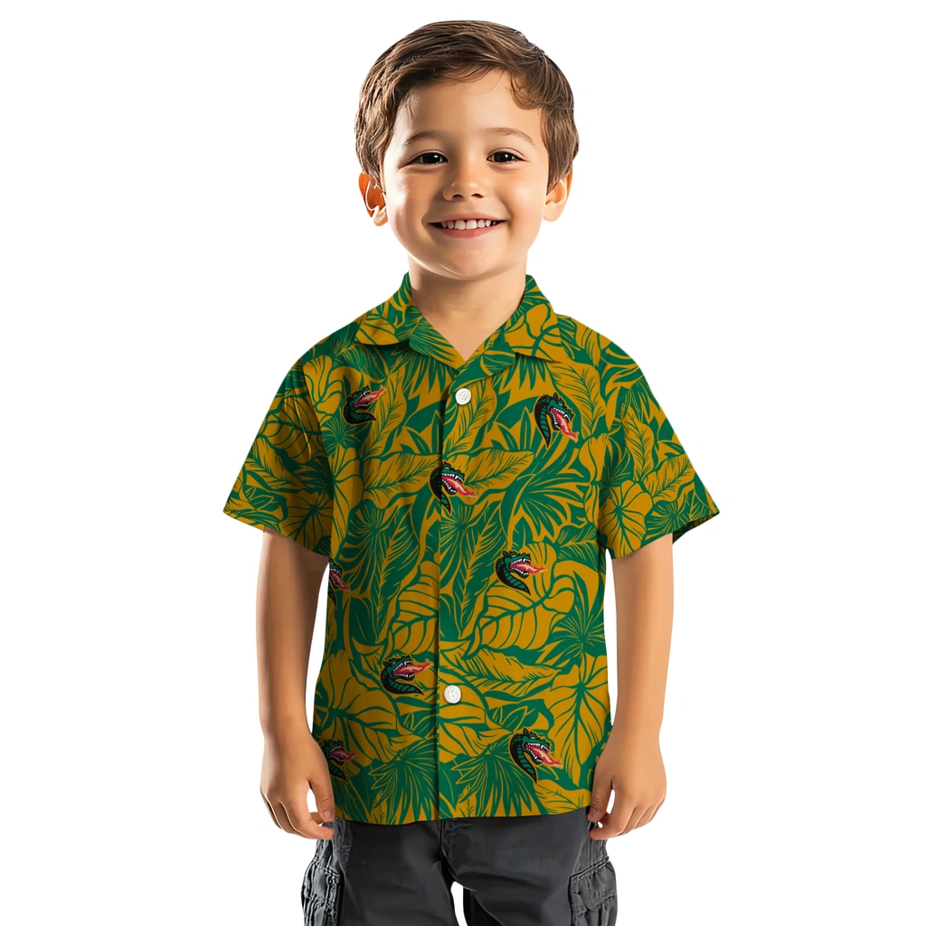 UAB Blazers Hawaiian Shirt - Monstera Layer uab blazers monstera layer green hawaiian shirts top rated