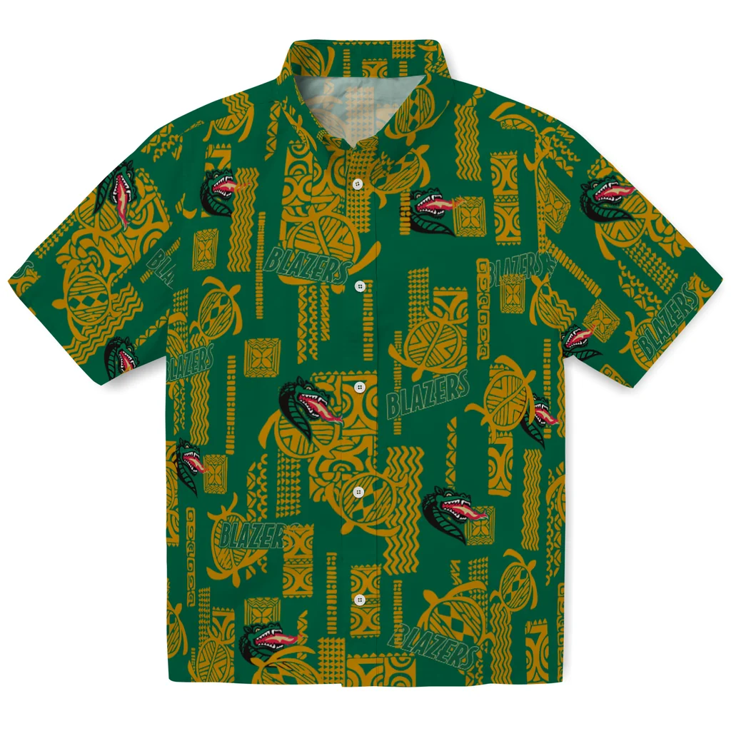 UAB Blazers Hawaiian Shirt - Turtle Lines uab blazers turtle lines green hawaiian shirts best selling