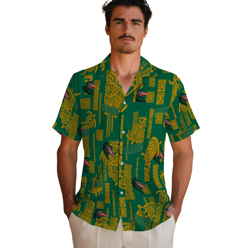 UAB Blazers Hawaiian Shirt - Turtle Lines uab blazers turtle lines green hawaiian shirts fashion forward