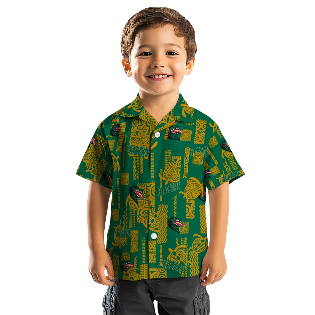 UAB Blazers Hawaiian Shirt - Turtle Lines uab blazers turtle lines green hawaiian shirts top rated