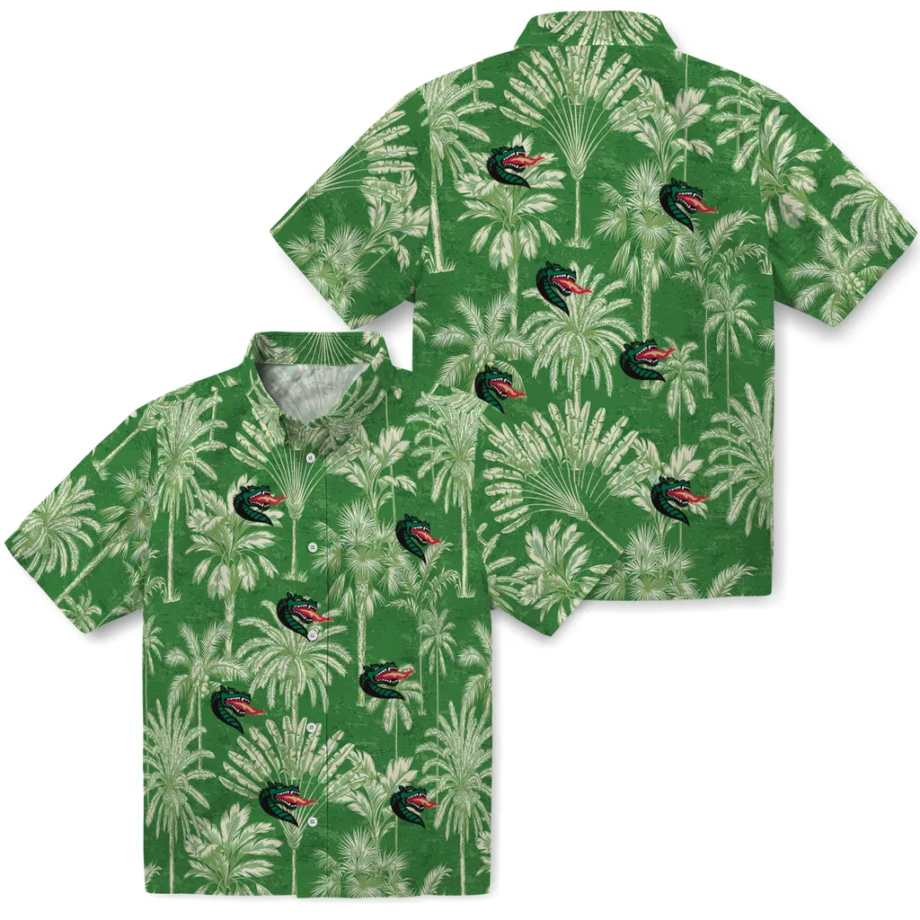 UAB Blazers Hawaiian Shirt - Vintage Palm Tree uab blazers palm shadows green hawaiian shirts high quality