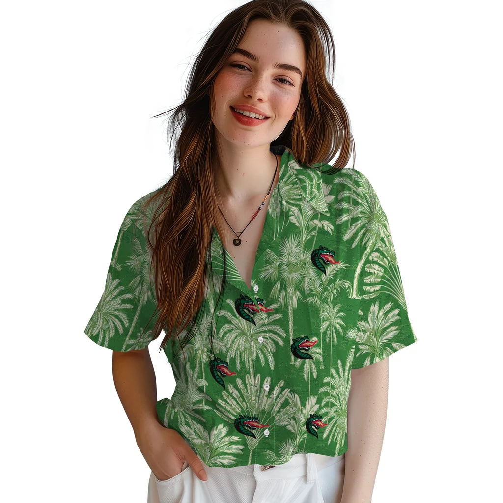 UAB Blazers Hawaiian Shirt - Vintage Palm Tree uab blazers palm shadows green hawaiian shirts latest model