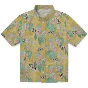 ucf knights anthurium overlay gold hawaiian shirts best selling