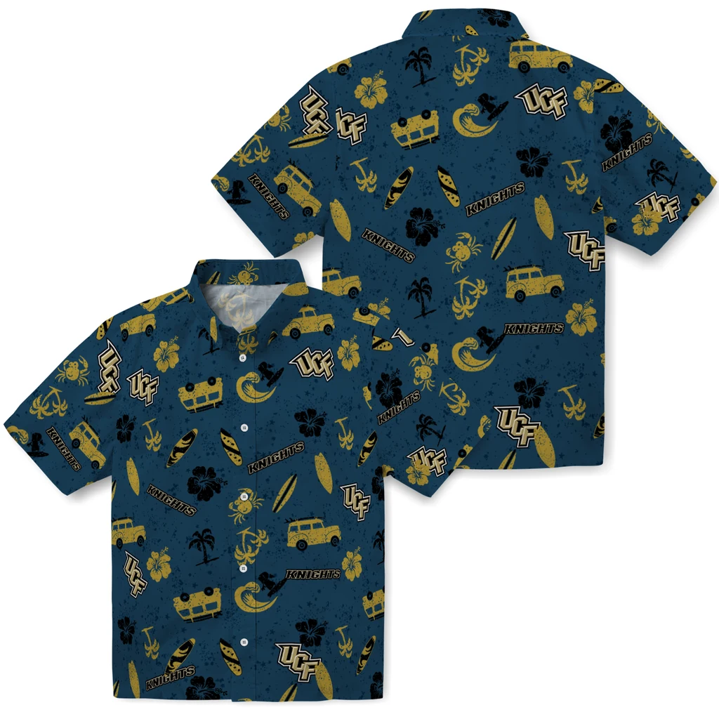 UCF Knights Hawaiian Shirt - Beach Vibe ucf knights beach vibe navy hawaiian shirts high quality