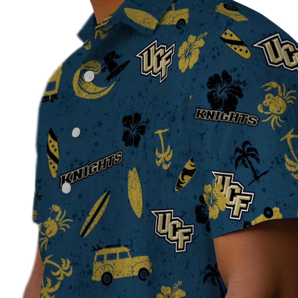 UCF Knights Hawaiian Shirt - Beach Vibe ucf knights beach vibe navy hawaiian shirts trendy