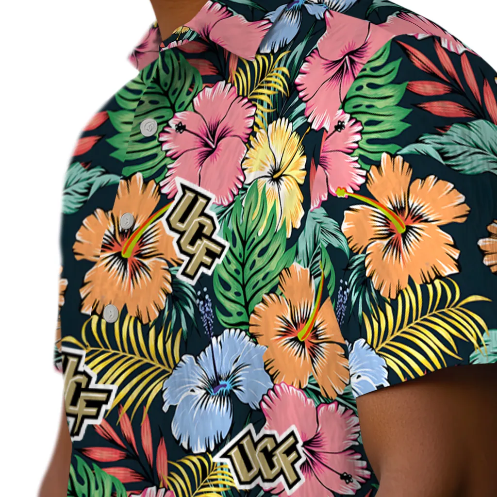 UCF Knights Hawaiian Shirt - Brilliant Hibiscus Garden ucf knights brilliant hibiscus garden hawaiian shirts trendy