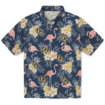 ucf knights flamingo hibiscus navy hawaiian shirts best selling