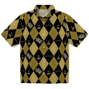 ucf knights balloon plaid gold hawaiian shirts best selling