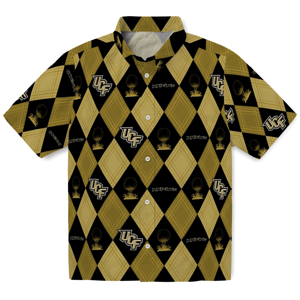 UCF Knights Hawaiian Shirt - Golfing Plaid ucf knights balloon plaid gold hawaiian shirts best selling