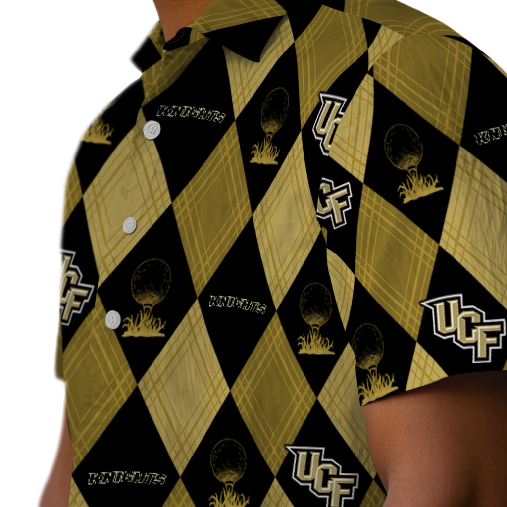 UCF Knights Hawaiian Shirt - Golfing Plaid ucf knights balloon plaid gold hawaiian shirts trendy