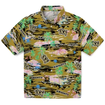 ucf knights flamingo retreat gold hawaiian shirts best selling