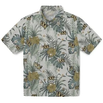 ucf knights hibiscus designs beige hawaiian shirts best selling