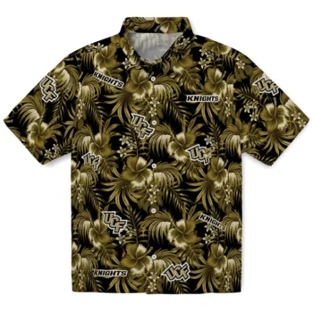 ucf knights hibiscus exotic gold hawaiian shirts best selling
