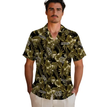 ucf knights hibiscus exotic gold hawaiian shirts fashion forward