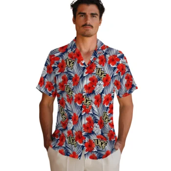 ucf knights hibiscus fiesta red royal blue hawaiian shirts fashion forward