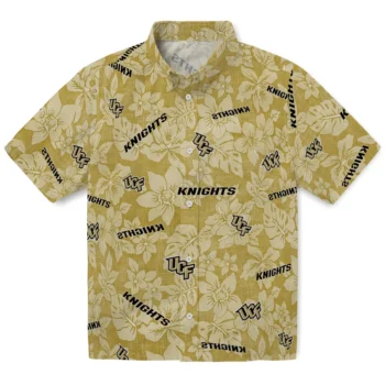ucf knights hibiscus oasis gold hawaiian shirts best selling