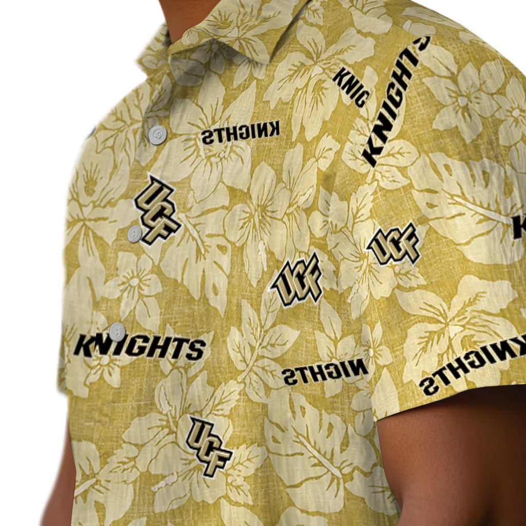 UCF Knights Hawaiian Shirt - Hibiscus Oasis ucf knights hibiscus oasis gold hawaiian shirts trendy