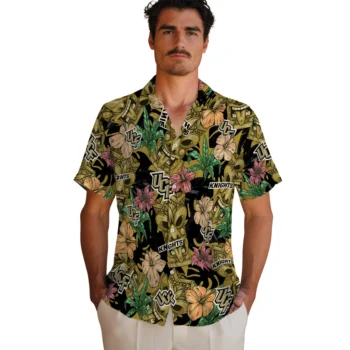 ucf knights tiki jungle gold hawaiian shirts fashion forward