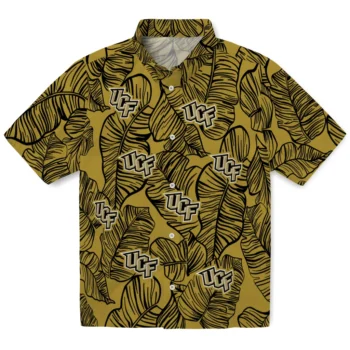 ucf knights leaf outline gold hawaiian shirts best selling