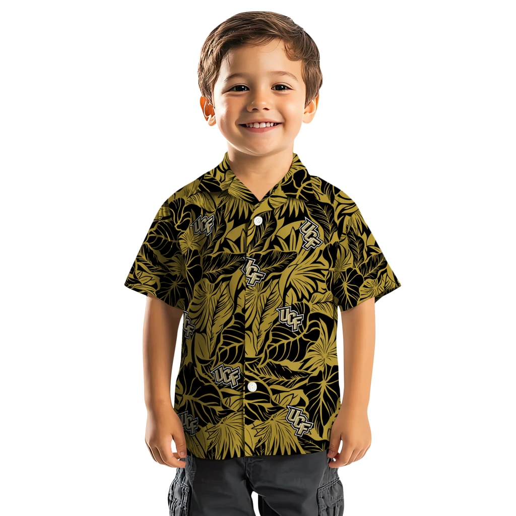 UCF Knights Hawaiian Shirt - Monstera Layer ucf knights monstera layer gold hawaiian shirts top rated