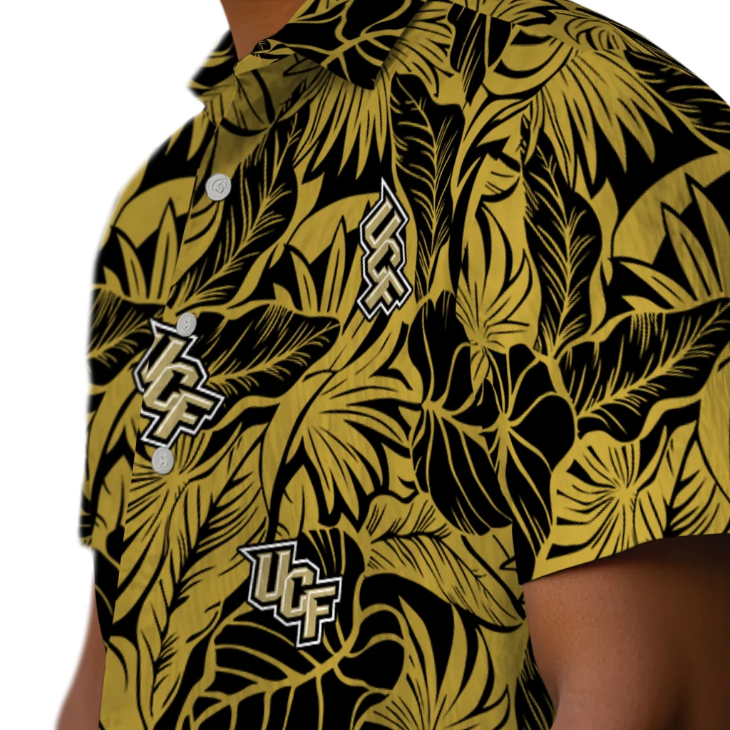 UCF Knights Hawaiian Shirt - Monstera Layer ucf knights monstera layer gold hawaiian shirts trendy