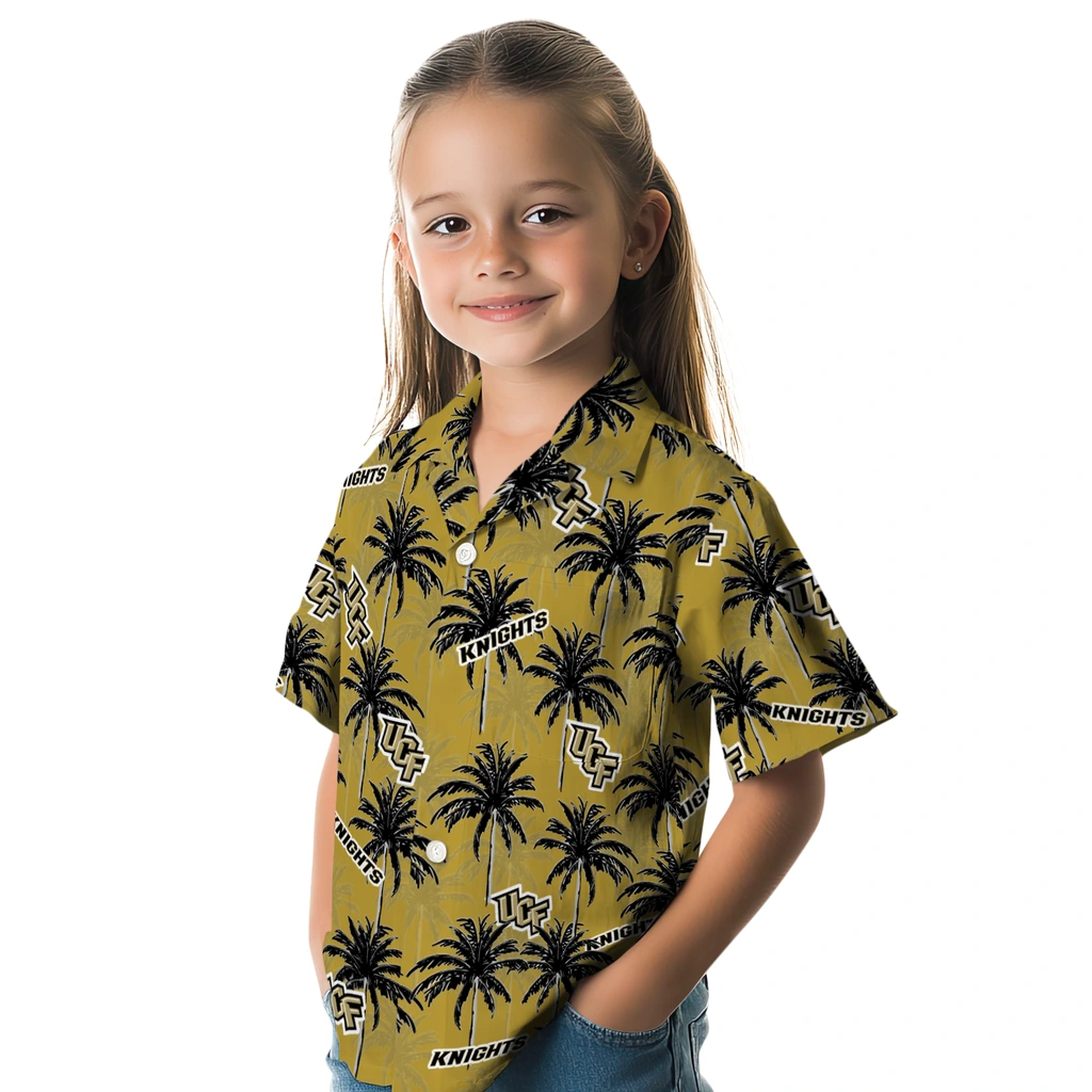 UCF Knights Hawaiian Shirt - Palm Tree Motif ucf knights palm grove gold hawaiian shirts premium grade