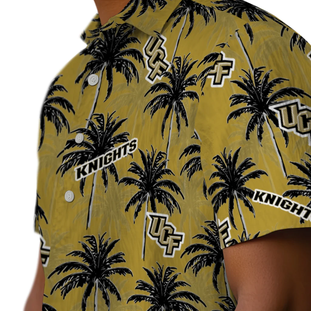 UCF Knights Hawaiian Shirt - Palm Tree Motif ucf knights palm grove gold hawaiian shirts trendy
